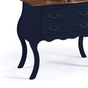 Ver imagem 2 de Cômoda Bombê com 2 Gavetas Linz Móveis 1007 - Azul Petróleo/imbuia Glazer