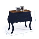 Ver imagem 4 de Cômoda Bombê com 2 Gavetas Linz Móveis 1007 - Azul Petróleo/imbuia Glazer