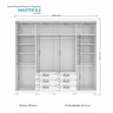 Ver imagem 5 de Guarda Roupa Casal 8 Portas 6 Gavetas Master com Espelho e Pés