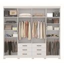 Ver imagem 4 de Guarda Roupa Casal com Espelho e Pés 8 Portas e 6 Gavetas Master Branco
