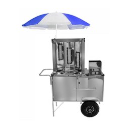 Carrinho Churrasco Grego Inox Rodas Pneumáticas e Guarda Sol Cefaz - 1