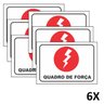 Kit 6 Placa Sinalização Portas Quadro de Força 19,5cmx14cm - 1