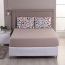 Ver imagem 3 de Jogo Cama Lençol Sonnet Queen Malha Estampada 100% Algodão 3 Peças - Borboletas - Bege