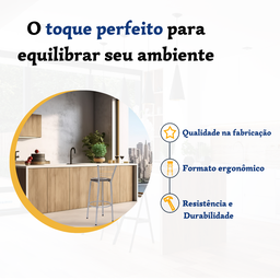 Banqueta para Balcão Flórida Prata Bistrô Ilhas Cozinha Gourmet Bares - 3
