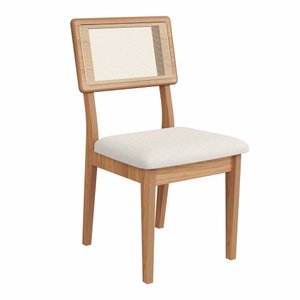 Cadeira Estofada C/ Tela - Freijó Bege