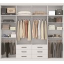 Ver imagem 4 de Guarda Roupa Casal com Espelhos 8 Portas e 6 Gavetas Master Branco