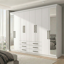 Ver imagem 1 de Guarda Roupa Casal com Espelhos 8 Portas e 6 Gavetas Master Branco