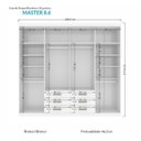 Ver imagem 5 de Guarda Roupa Casal com Espelhos 8 Portas e 6 Gavetas Master Branco