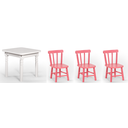 Ver imagem 1 de Conjunto Infantil 60x60 com 3 Cadeiras - Rosa - Jm Móveis