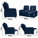 Ver imagem 4 de Poltrona do Papai Dupla Reclinável Real Sala de Tv Cinema Bouclê - Sofa Store:bouclê Azul Marinho