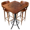 Ver imagem 1 de Cj Mesa Madeira 60x60cm - Bistrô Fixa 98cm + 2 Banquetas 73 - Natural - Família e Amigos