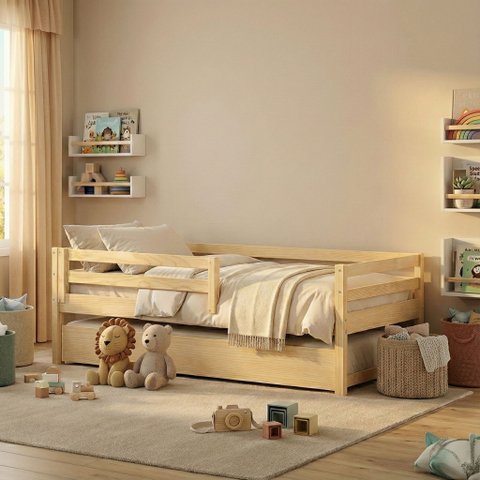 Bicama Solteiro Juvenil com Grade de Proteção Prime Casatema MadeiraOriginals