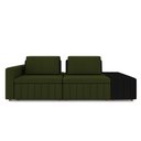 Ver imagem 5 de Sofá Ilha com Encosto e Almofadas Móveis Olimpo 245cm Modulado Linho/pu Verde/preto G45 - Gran Belo