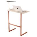 Ver imagem 1 de Mesa de Apoio para Notebook Auxiliar Home Office Mdp Ferro Bronze Offwhite