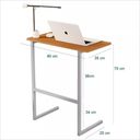 Ver imagem 4 de Mesa de Apoio para Notebook Auxiliar Home Office Mdp Ferro Bronze Offwhite