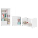 Ver imagem 4 de Quarto de Bebê Completo Berço 100% MDF com Guarda-Roupa 3 Portas Nuvem Branco