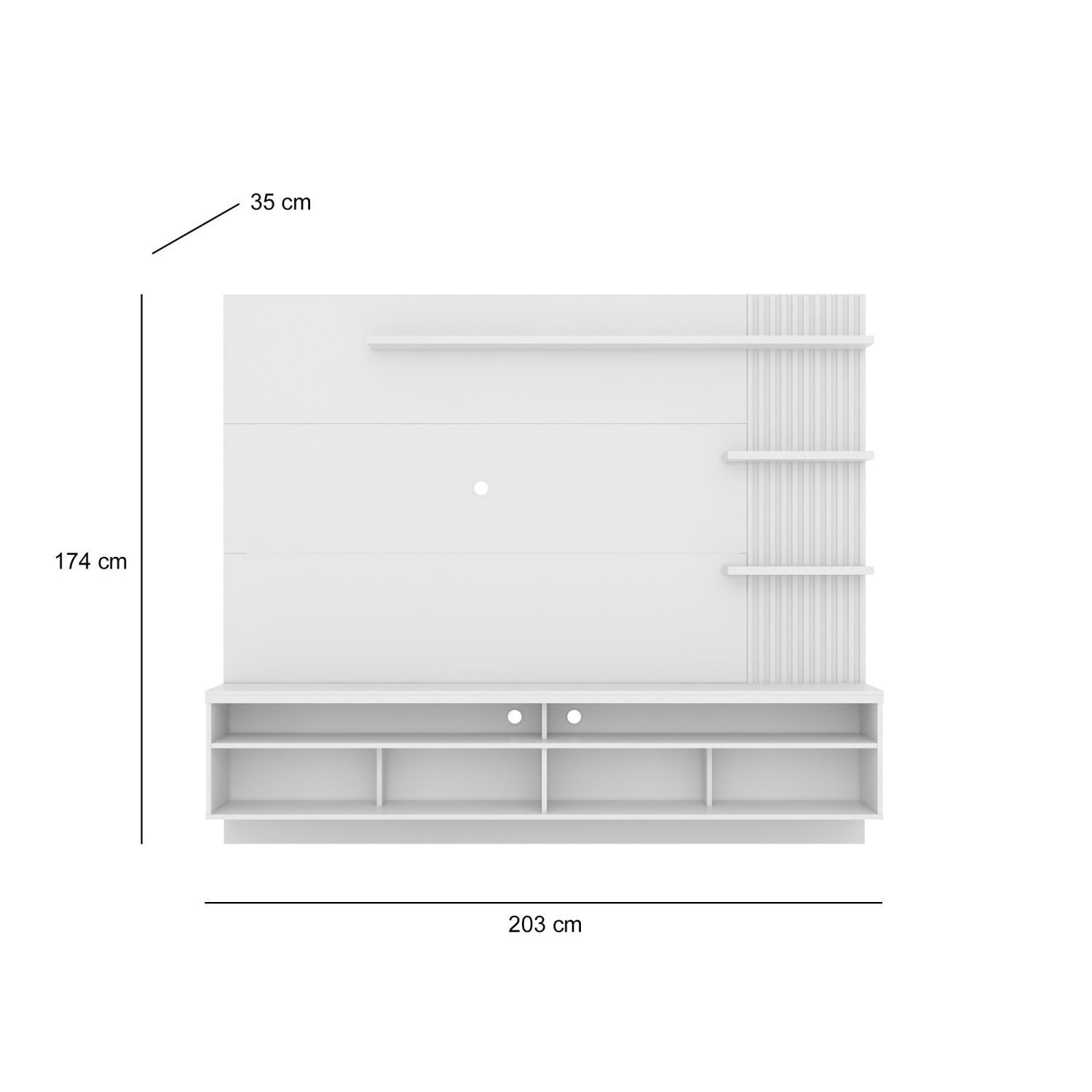 Painel para TV até 65 Polegadas Ripado Oregon Espresso Móveis - 3