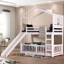 Ver imagem 1 de Beliche Montessoriana Prime com Telhado Claraboia, Janela e Escorregador Casatema MadeiraOriginals