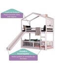 Ver imagem 5 de Beliche Montessoriana Prime com Telhado Claraboia, Janela e Escorregador Casatema MadeiraOriginals