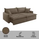 Ver mais imagens de Sofá Cama Veludo em Madeira Eucalipto 220cm Braço 20cm Arizona Meu Sofá Online