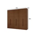 Ver imagem 2 de Guarda Roupa 6 Portas (2 Ripadas) e 8 Gavetas Grécia Cinamomo - Conquista