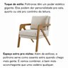 Kit Poltrona e Puff Decorativo Escritório Sala Recepção Gaia:linho Bege - 8