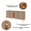 Ver imagem 5 de Aparador Prime P/ Hall de Entrada Moderno 4 Portas com Led Fendi