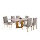 Ver imagem 2 de Conjunto Sala de Jantar 6 Lugares Mesa Lisy e 6 Cadeiras em Veludo