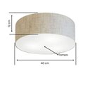 Ver imagem 2 de Plafon Cilíndrico Vivare Md-3005 Cúpula em Tecido 40x12cm - Bivolt Rustico-bege 127/220v