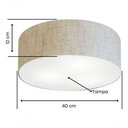 Ver imagem 4 de Plafon Cilíndrico Vivare Md-3005 Cúpula em Tecido 40x12cm - Bivolt Rustico-bege 127/220v