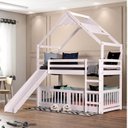 Ver imagem 1 de Beliche Montessoriana Divertida com Escorregador e Telhado Inclinado Lua Casatema MadeiraOriginals