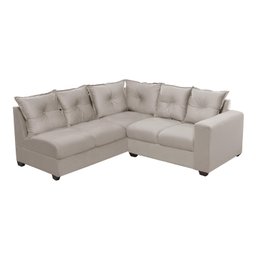 Sofá de Canto 5 Lugares Califórnia 183Cm Veludo Light Bege - 2