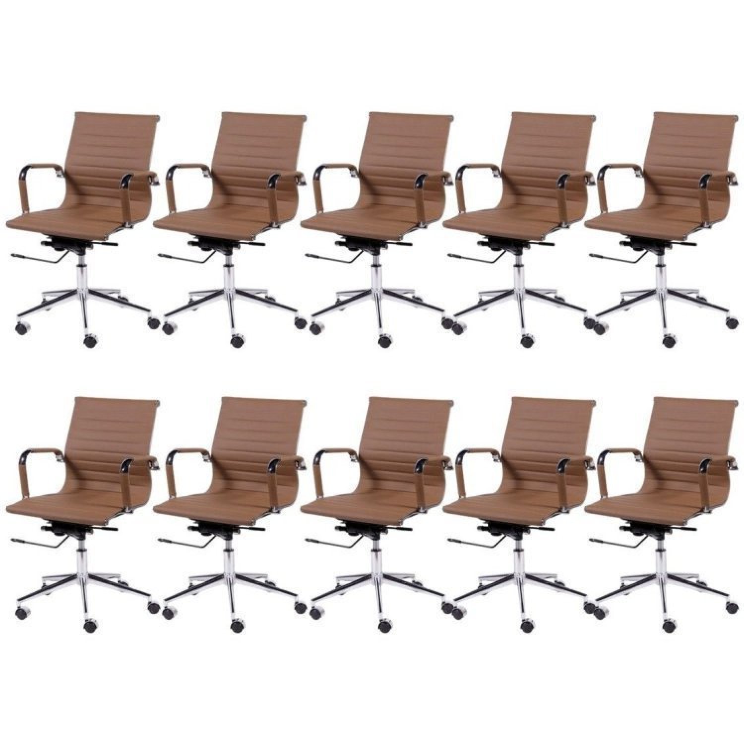 Kit 10 Cadeiras para Escritório Diretor Esteirinha com Relax Corino 3301 OR Design - 1