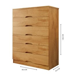 Cômoda 6 Gavetas Sevilha Mdf - Mademarcs - 3