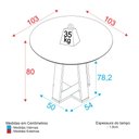 Ver imagem 4 de Mesa de Jantar Redonda 103cm Multimóveis CR50043 Carvalho/Off White