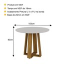Ver imagem 3 de Mesa de Jantar Redonda 103cm Multimóveis CR50043 Carvalho/Off White