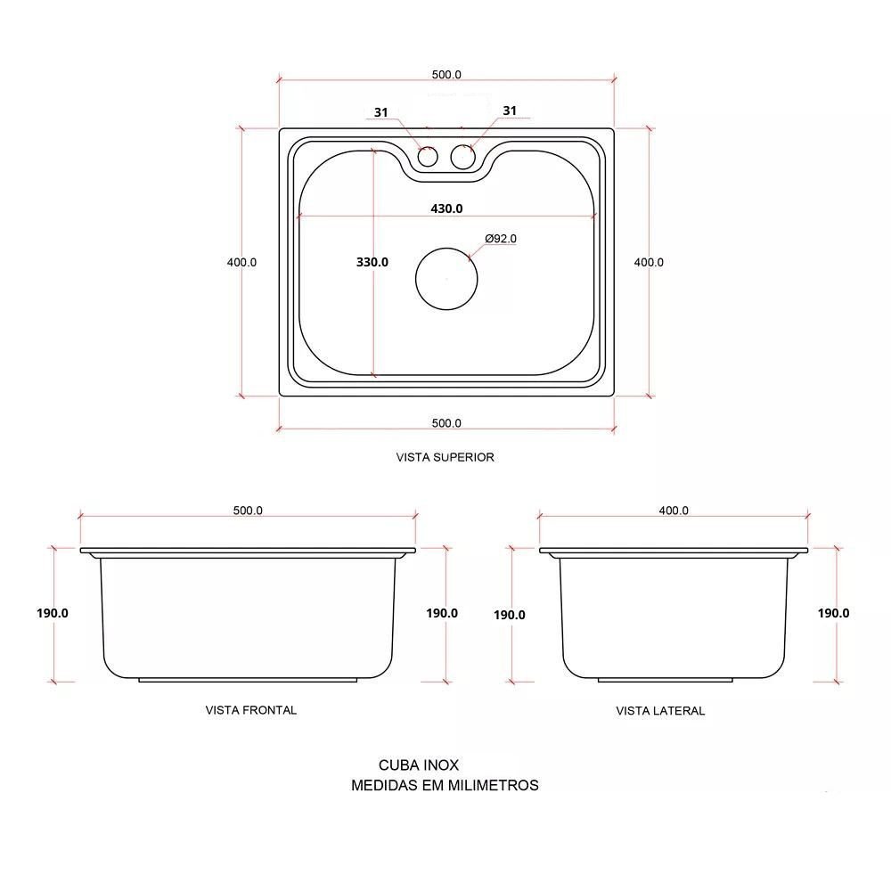 Cuba Cozinha Gourmet Pia Inox Com Acessórios Luxo De Embutir - 4