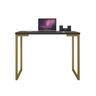 Mesa Industrial Escrivaninha Moderna Mdf 120x45 Metalon Dourado Plancasa Preto Tx - 1