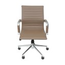 Ver imagem 2 de Kit 10 Cadeiras Escritório Diretor Esteirinha Rodízio Relax Corino 3301 Bege/Fendi