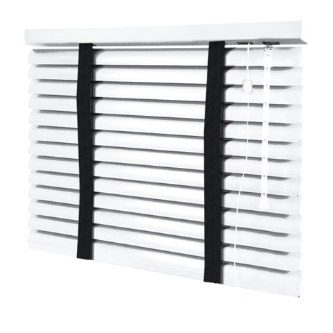 Persiana Horizontal - 1,70m Larg X 1,40m Alt - Alumínio 50mm com Fita Decorativa - Cor: Branca - Fit
