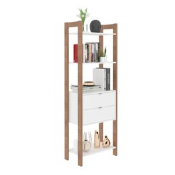 Estante para Livros 2 Gavetas Centro 185cmx65cm Haia Yescasa - 2