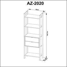 Estante para Livros 2 Gavetas Centro 185cmx65cm Haia Yescasa - 6