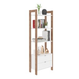 Estante para Livros 2 Gavetas Embaixo 1,85x0,65m Haia Yescasa - 2 Estante para Livros 2 Gavetas Embaixo 1,85x0,65m Haia Yescasa - 2
