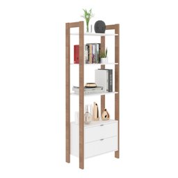 Estante de Livros 65cmx184,7cm 2 Gavetas Embaixo Haia YesCasa - 4