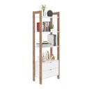 Ver imagem 4 de Estante de Livros 65CMX184,7cm 2 Gavetas Embaixo Haia Yescasa Branco/Amêndoa