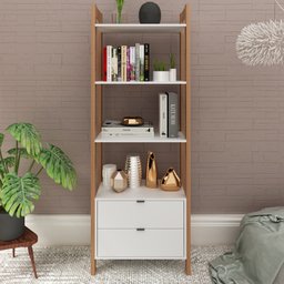 Estante para Livros 2 Gavetas Embaixo 1,85x0,65m Haia Yescasa - 1 Estante para Livros 2 Gavetas Embaixo 1,85x0,65m Haia Yescasa - 1