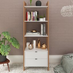 Estante de Livros 65cmx184,7cm 2 Gavetas Embaixo Haia YesCasa - 1