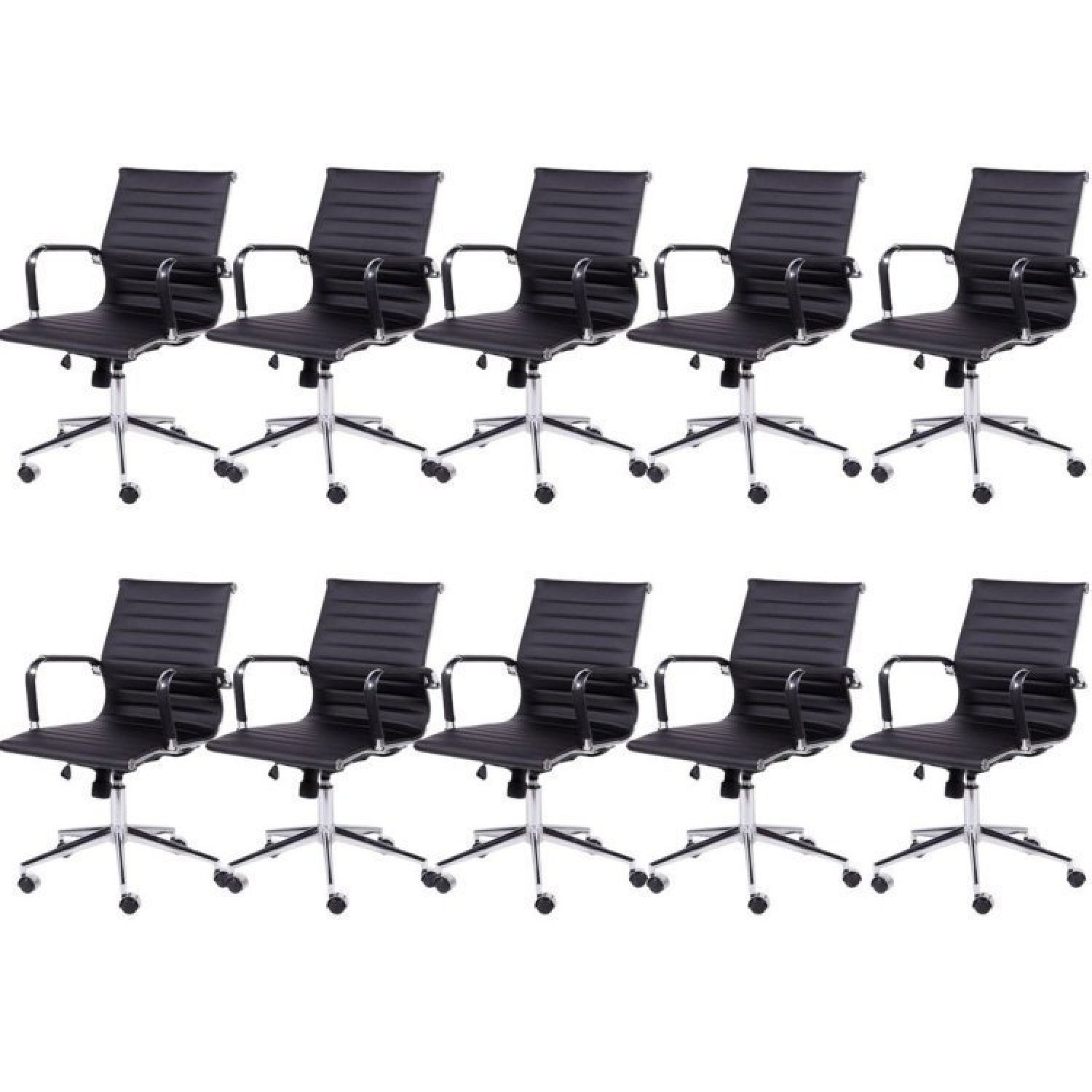 Kit 10 Cadeiras para Escritório Diretor Esteirinha com Relax Corino 3301 