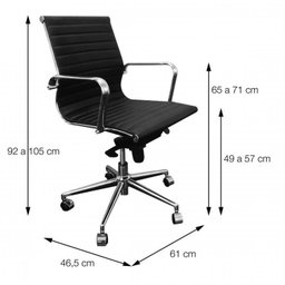 Kit 10 Cadeiras Escritório Diretor Esteirinha Rodízio Relax Corino 3301 - 4