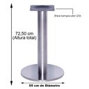 Ver imagem 2 de Mesa Beta Big Inox 75 Cm (alt) Disco Redondo Tampo Mdp Redondo 80 Cm (larg) X 2,50 Cm (alt) Samba